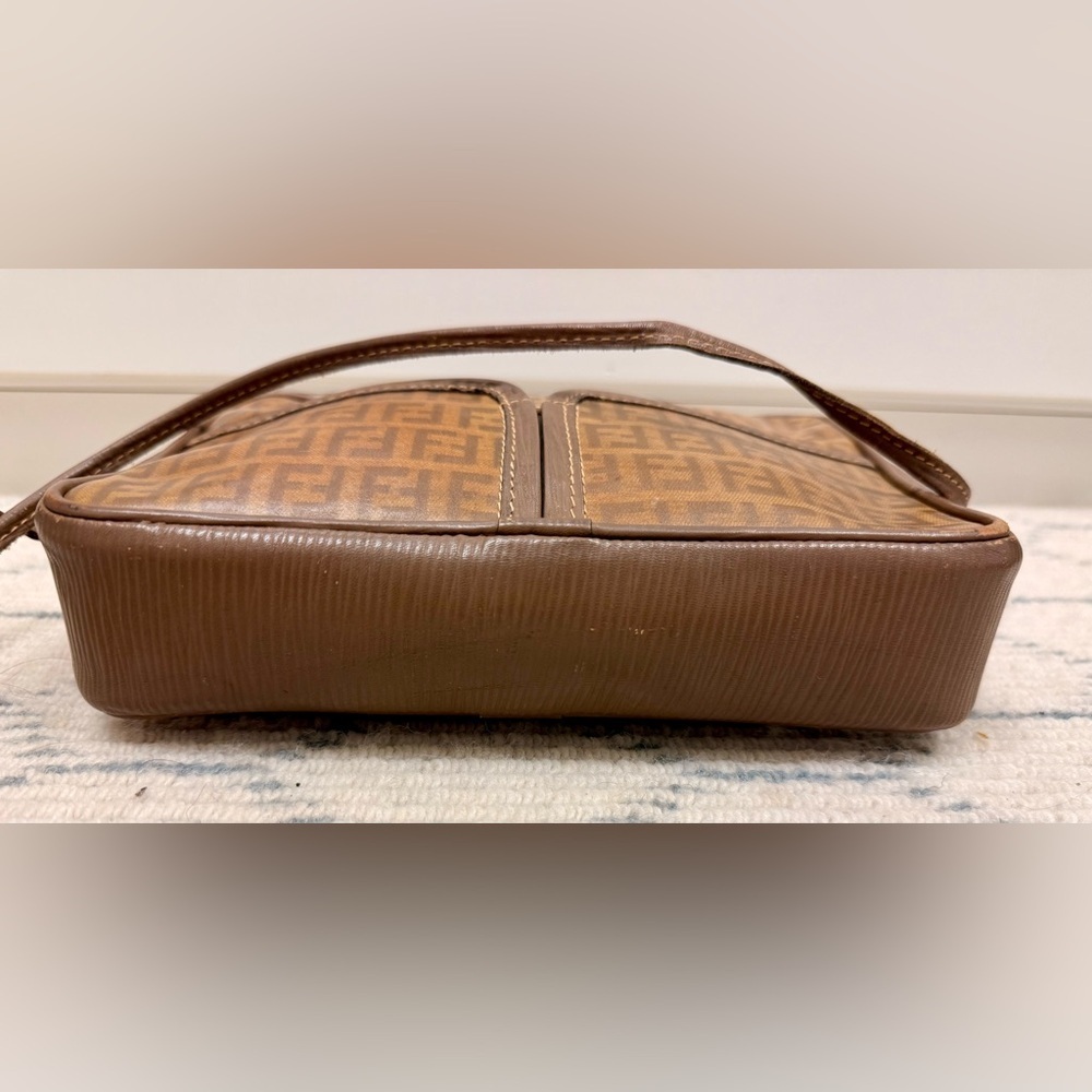 FENDI Vintage Classic Zucca F Monogram Brown Coated Canvas Crossbody Camera Bag - Picture 12 of 16